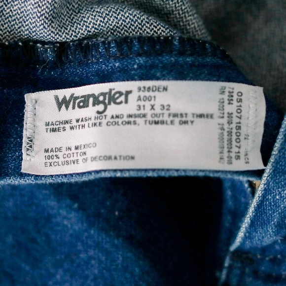 Vintage 1980's Wrangler Dark Denim High Rise Straight Leg Jeans Size 31/32 - Picture 6 of 9
